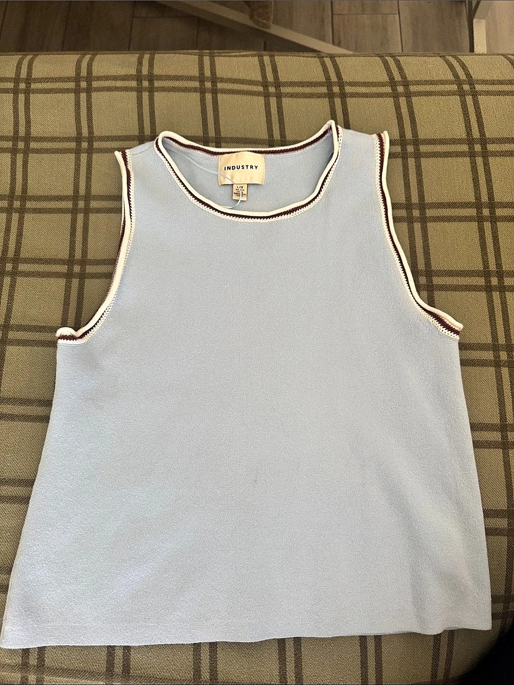 Industry Ribbed Tank Top in Blue Size Large Like New